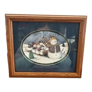 Framed Snowman Family Wall Art